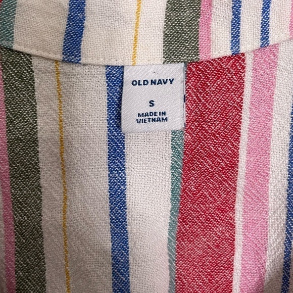 Old Navy Stripe Rainbow Button Front Dress Small - Picture 4 of 7